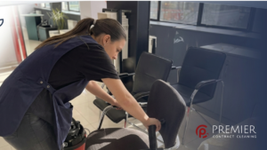 Commercial kitchen drain backing up with standing water near floor gullies while professional cleaners carry out emergency deep cleaning and food-safe disinfection in Dublin.